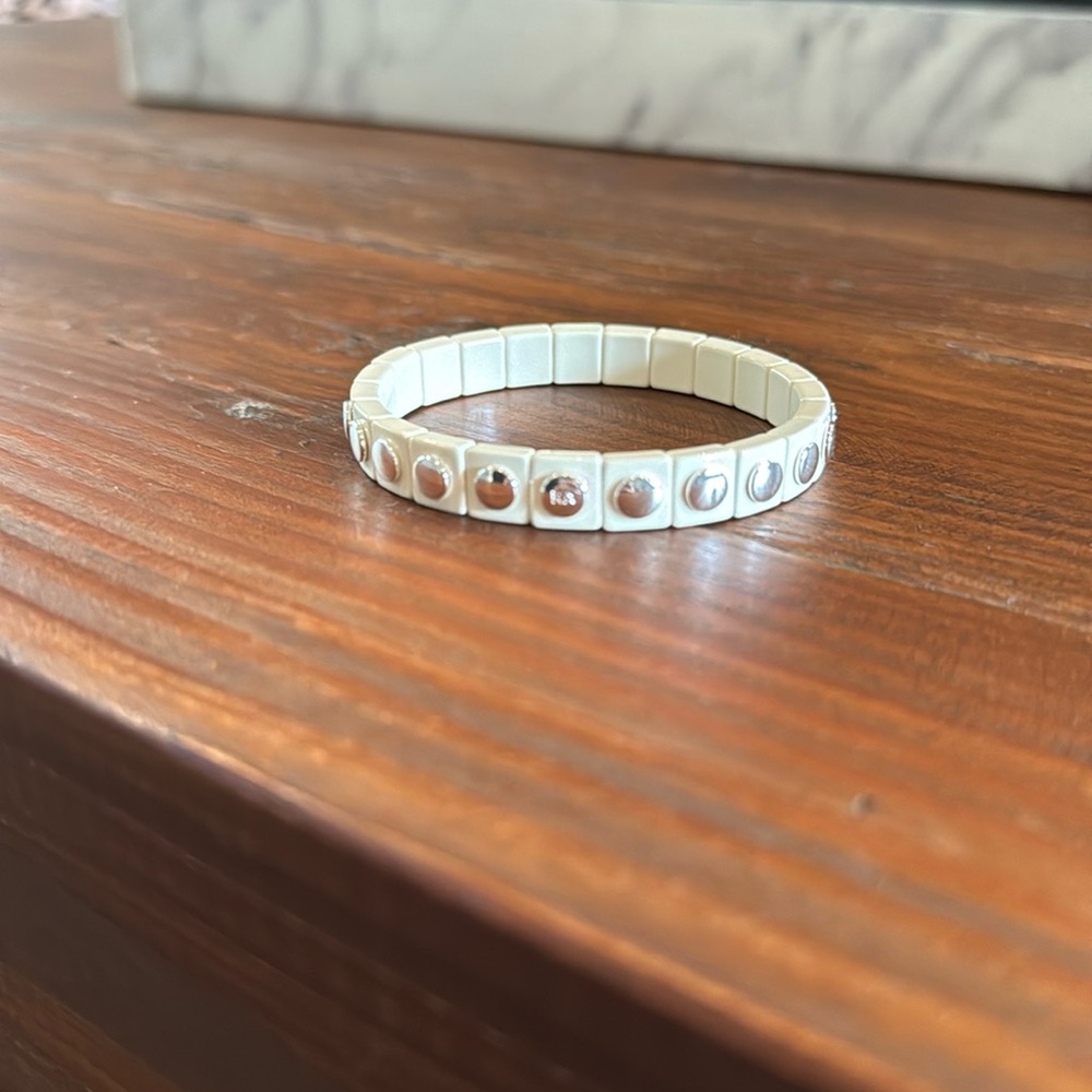 Roxanne Assoulin Dot, Dot, Dot Bracelet - Ivory/Silver